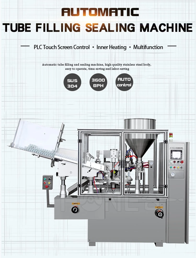 Hone Fully Automatic Plastic Toothpaste Tube Soft Cosmetic Cream Paste Tube Filling Sealing Machine for Sale