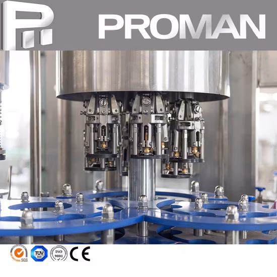 Automatische rotierende Pet-Glasflasche mit Kronkorken, Mineral, reine Quelle, alkalisches Sodawasser, Saft, Spülen, Füllen, Verschließen, Etikettiermaschine