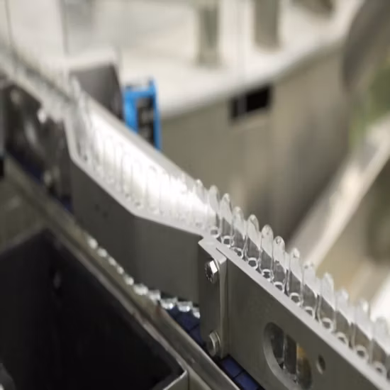 Produktionslinie zum Waschen und Sterilisieren von injizierbaren Ampullen. Montagemaschine zum Füllen und Verschließen von Ampullen aus Glas und Kunststoff